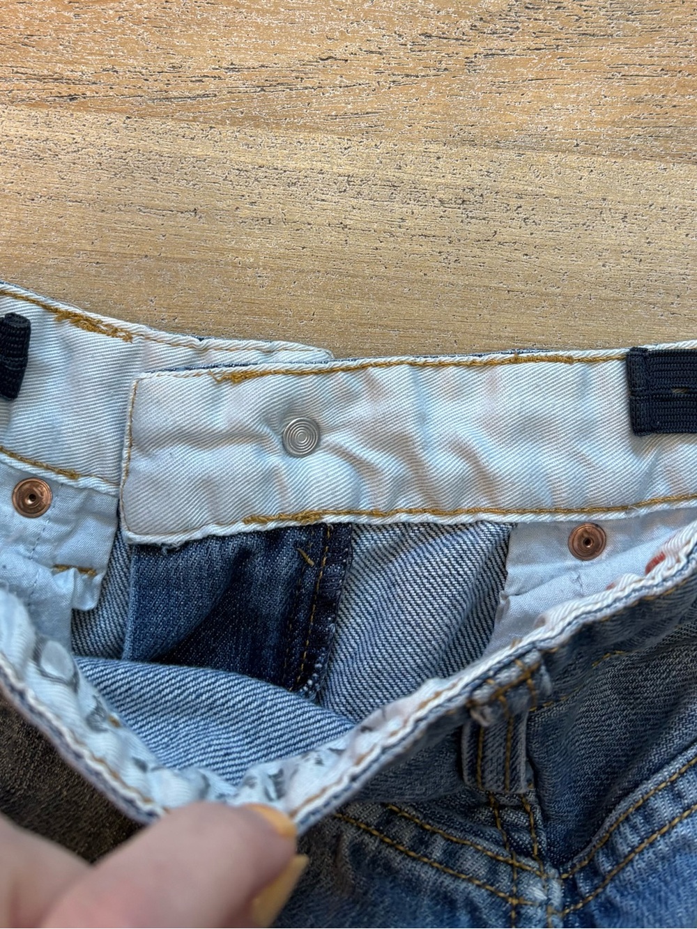 Vintage Y2K Mossimo Distressed Bootcut Jeans Girls 10 Whiskered - Picture 5 of 7